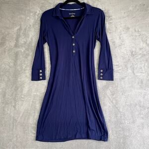 Lily Pulitzer Women’s Navy Blue Rayon Dress Size Small Boho Preppy Resort